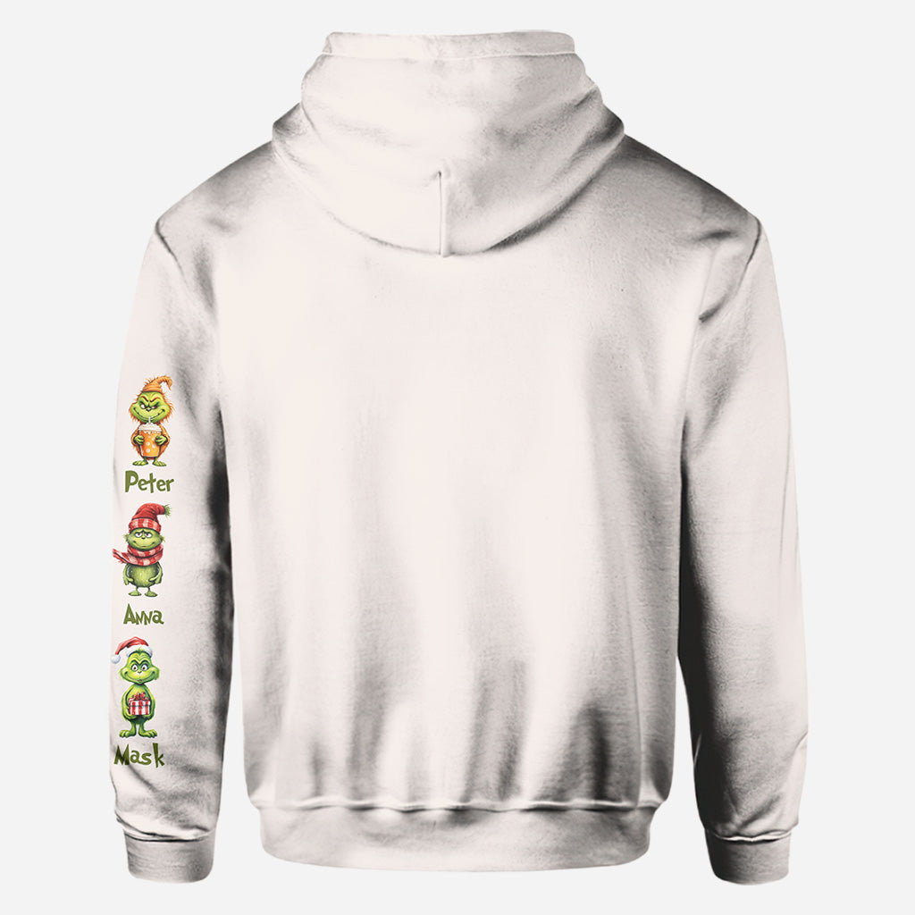 Mama Daddy Green Mischief - Personalized Stole Christmas All Over Shirt