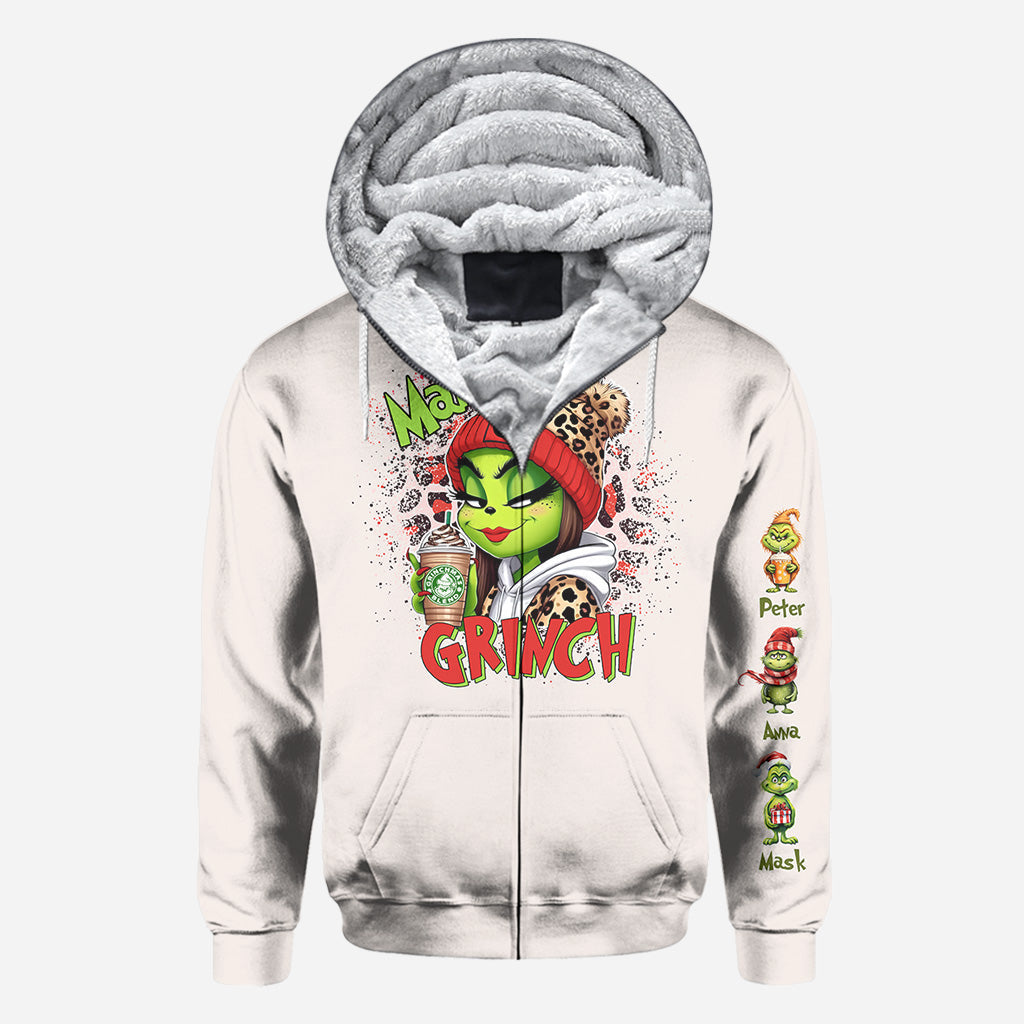 Mama Daddy Green Mischief - Personalized Stole Christmas All Over Shirt