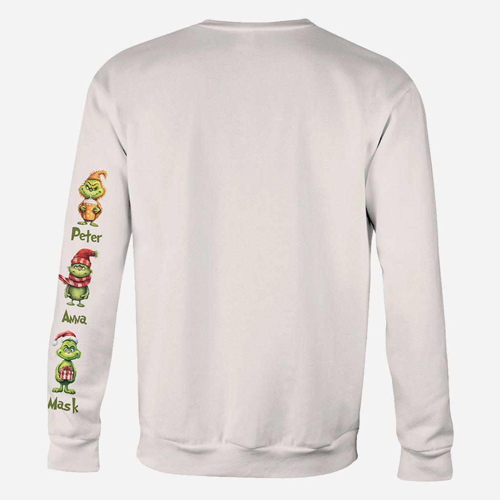 Mama Daddy Green Mischief - Personalized Stole Christmas All Over Shirt