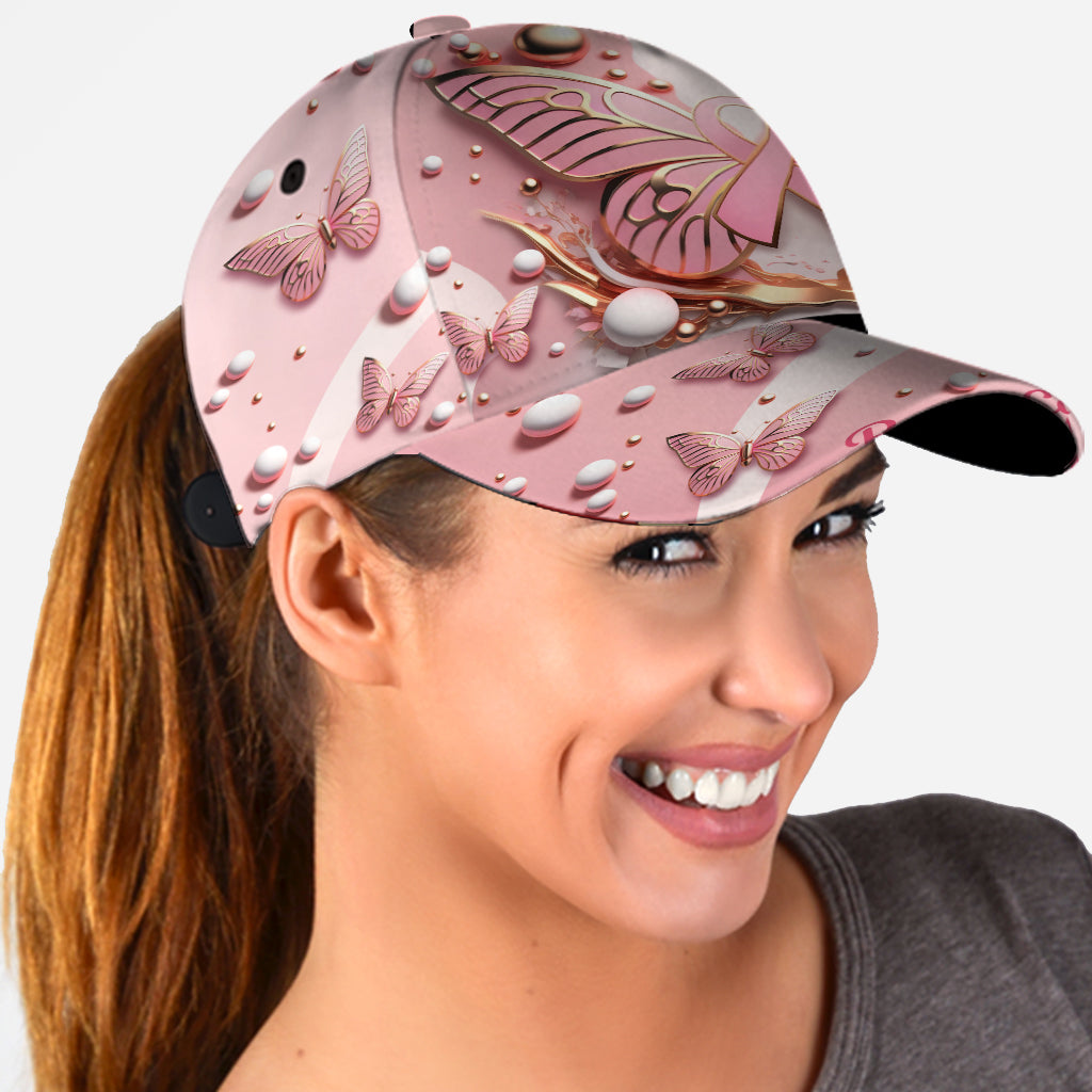 Sensibilisation au cancer du sein - Casquette papillon classique