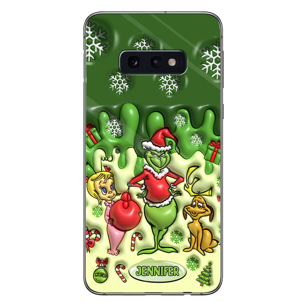 Joyeux Grinchmas - Coque de téléphone personnalisée avec étole de Noël