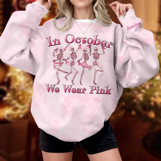 En octobre, on porte du rose - T-shirt personnalisé intégral pour la sensibilisation au cancer du sein