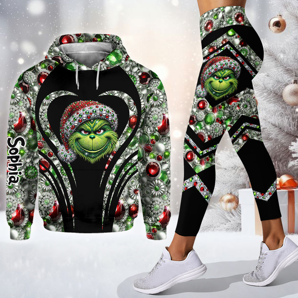 Sparkle Holiday - Sweat à capuche et legging de Noël personnalisés avec étole
