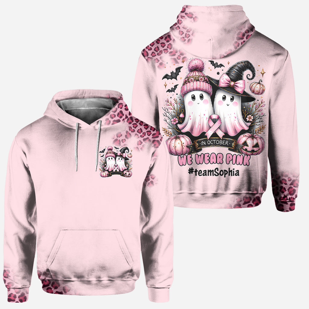 En octobre, on porte du rose - Sweat à capuche et legging personnalisés pour la sensibilisation au cancer du sein