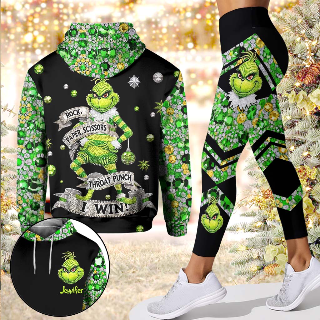 J'ai gagné ! Sweat à capuche et legging personnalisés « Étole de Noël »