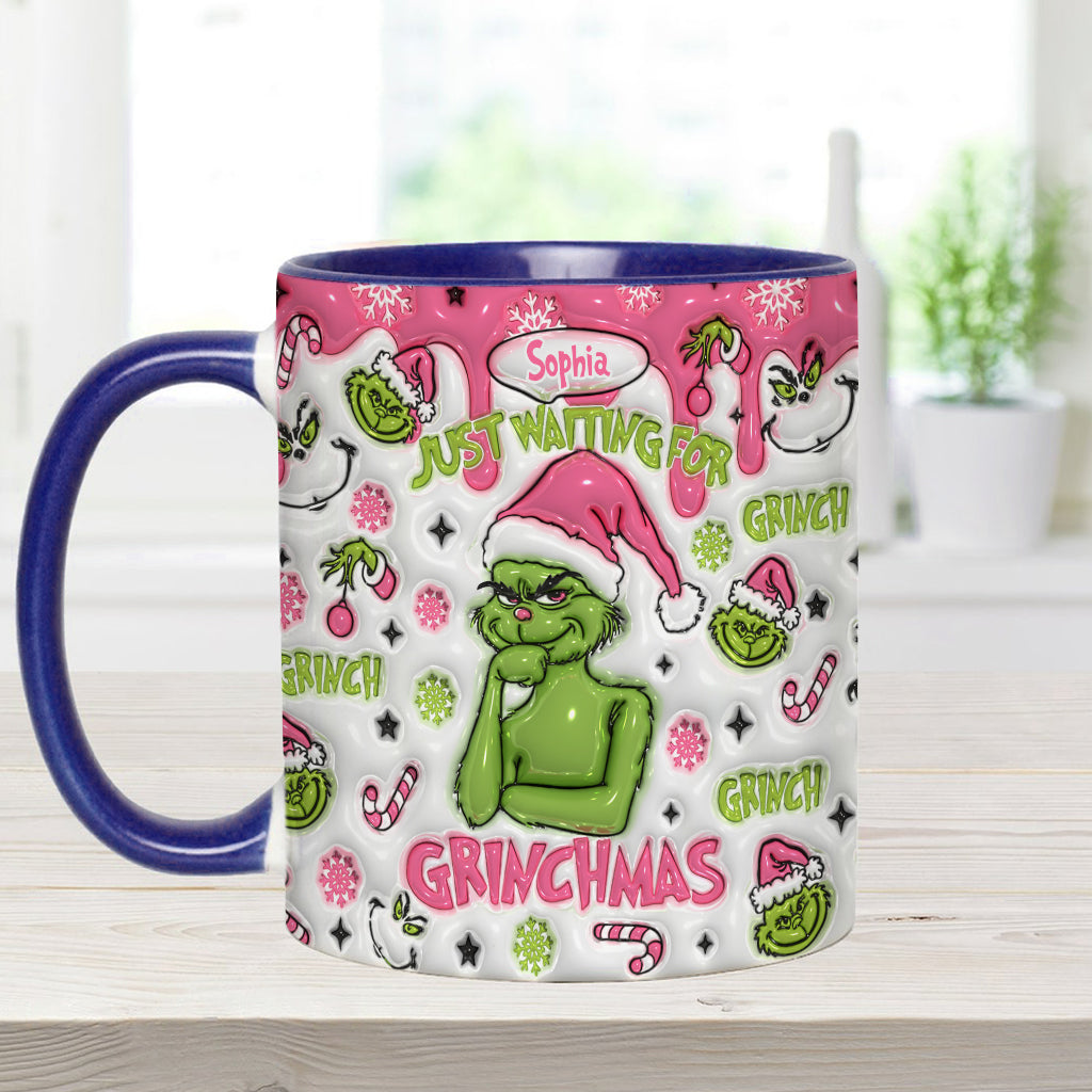 Mug personnalisé « En attendant Noël » avec étole de Noël