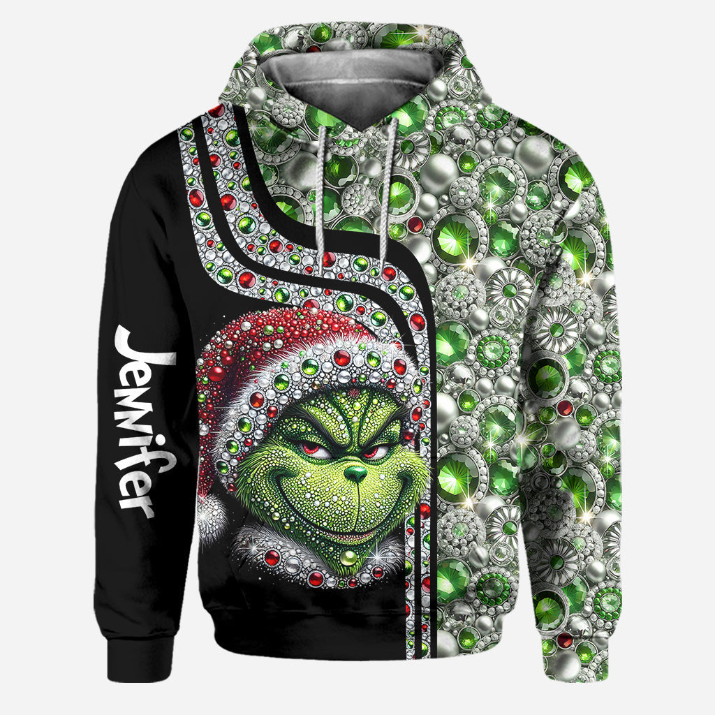 Joyeux Grinchmas ! - Sweat à capuche et legging personnalisés avec étole de Noël
