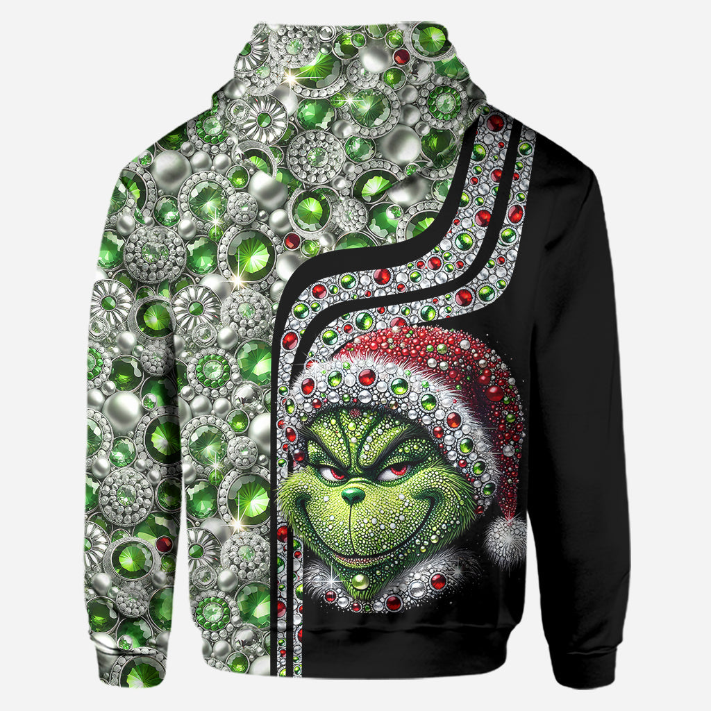Joyeux Grinchmas ! - Sweat à capuche et legging personnalisés avec étole de Noël