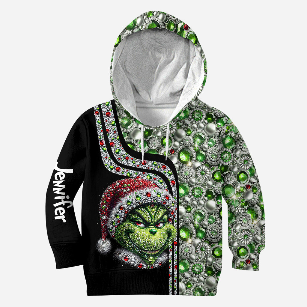 Joyeux Grinchmas ! - Sweat à capuche et legging personnalisés avec étole de Noël