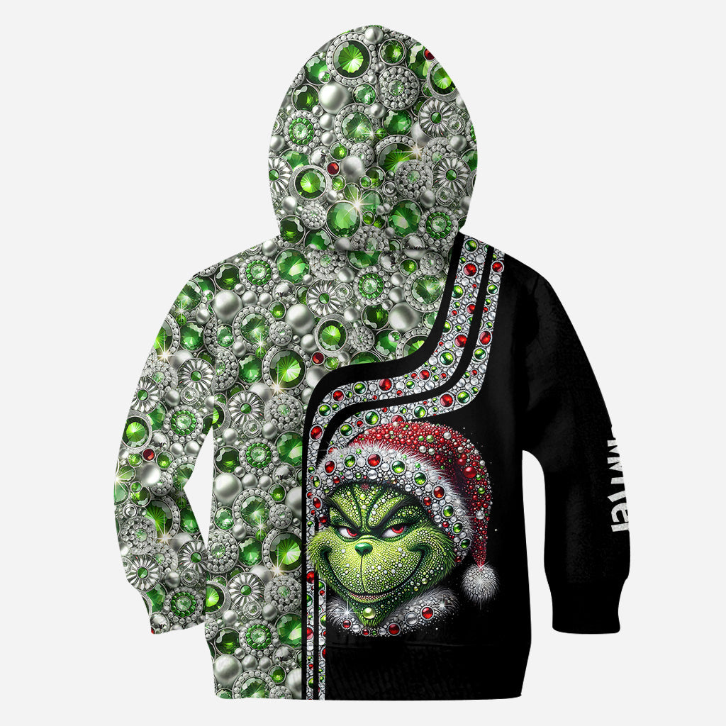 Joyeux Grinchmas ! - Sweat à capuche et legging personnalisés avec étole de Noël