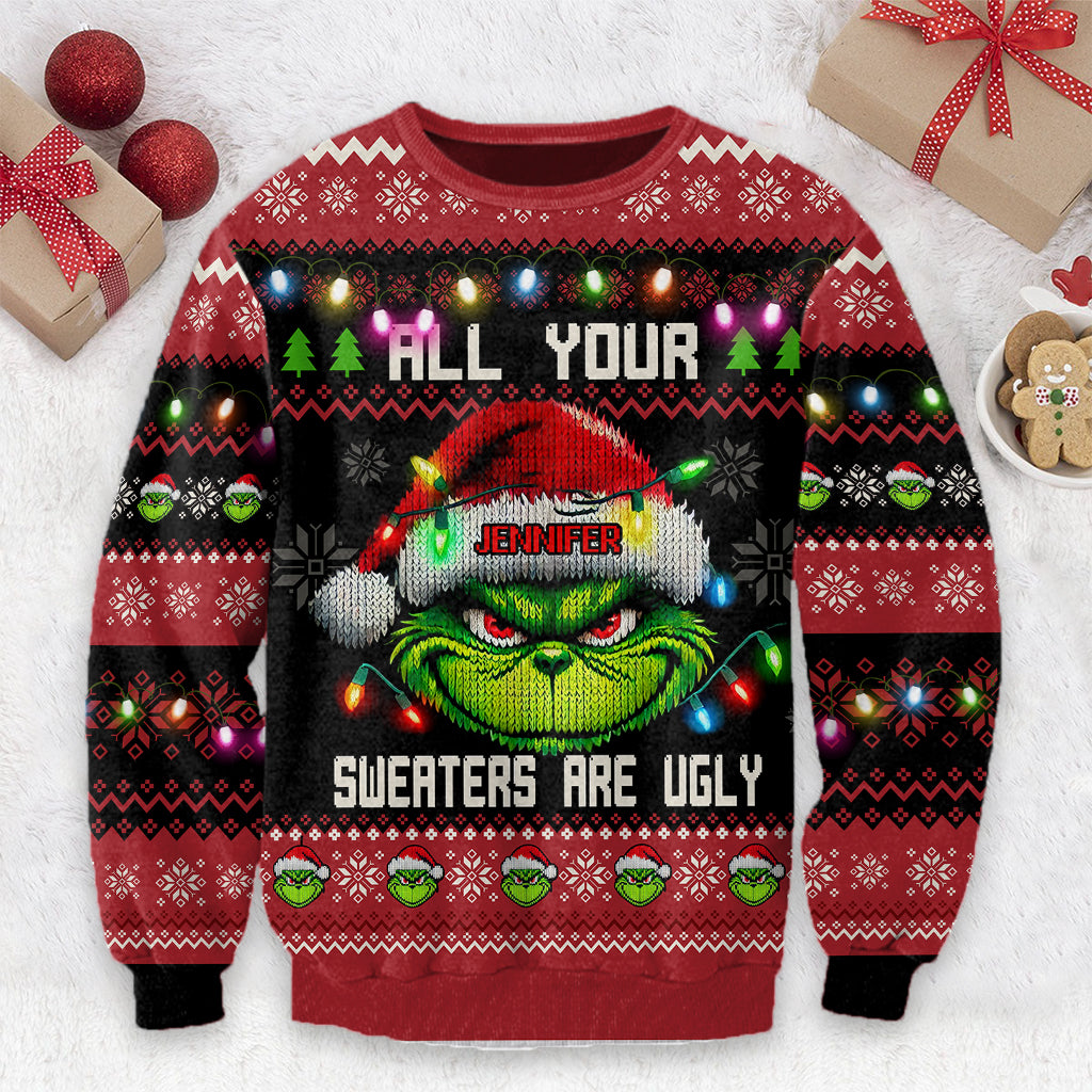 All Sweaters Are Ugly Shirt - Personalized Stole Christmas Ugly Sweater