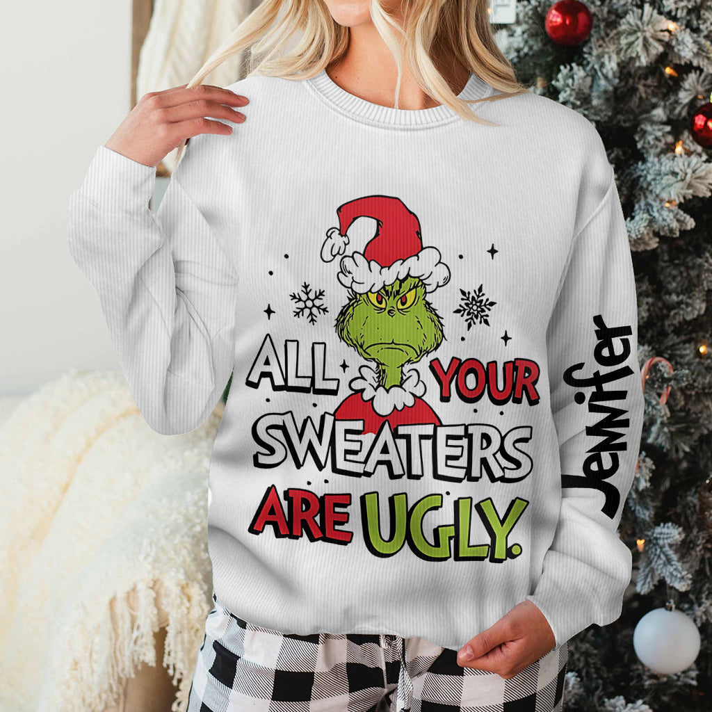 T-shirt « Tous les pulls sont moches » - Pull moche de Noël personnalisé