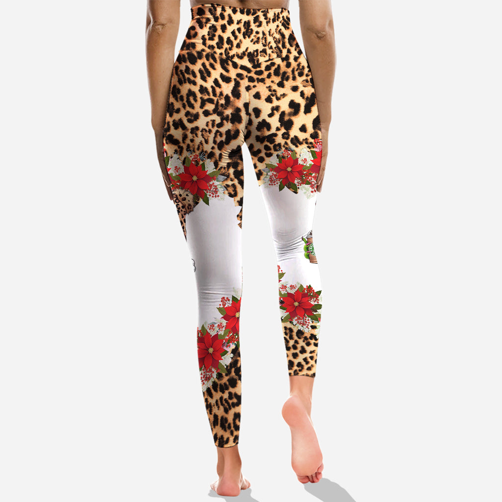 Maman Grincheuse - Sweat à capuche et legging personnalisés avec étole de Noël