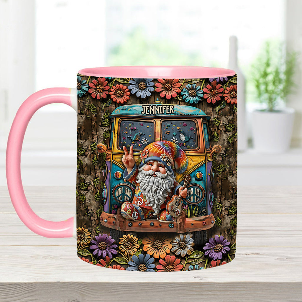 Mug personnalisé à l'effigie d'un gnome hippie pour les amoureux des hippies