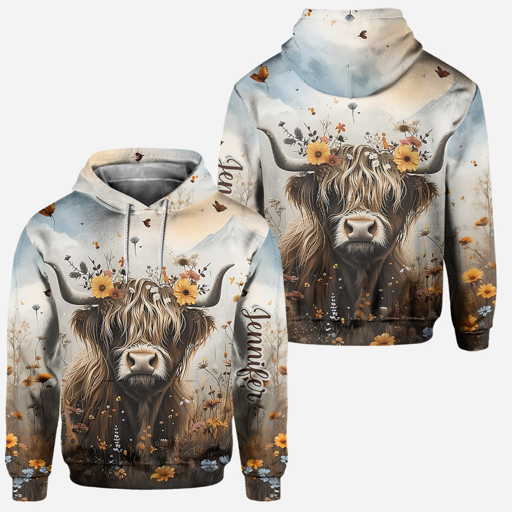 Cute Cow - Personalized Highland Cow Hoodie and Leggings