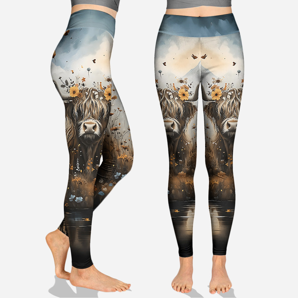 Cute Cow - Personalized Highland Cow Hoodie and Leggings