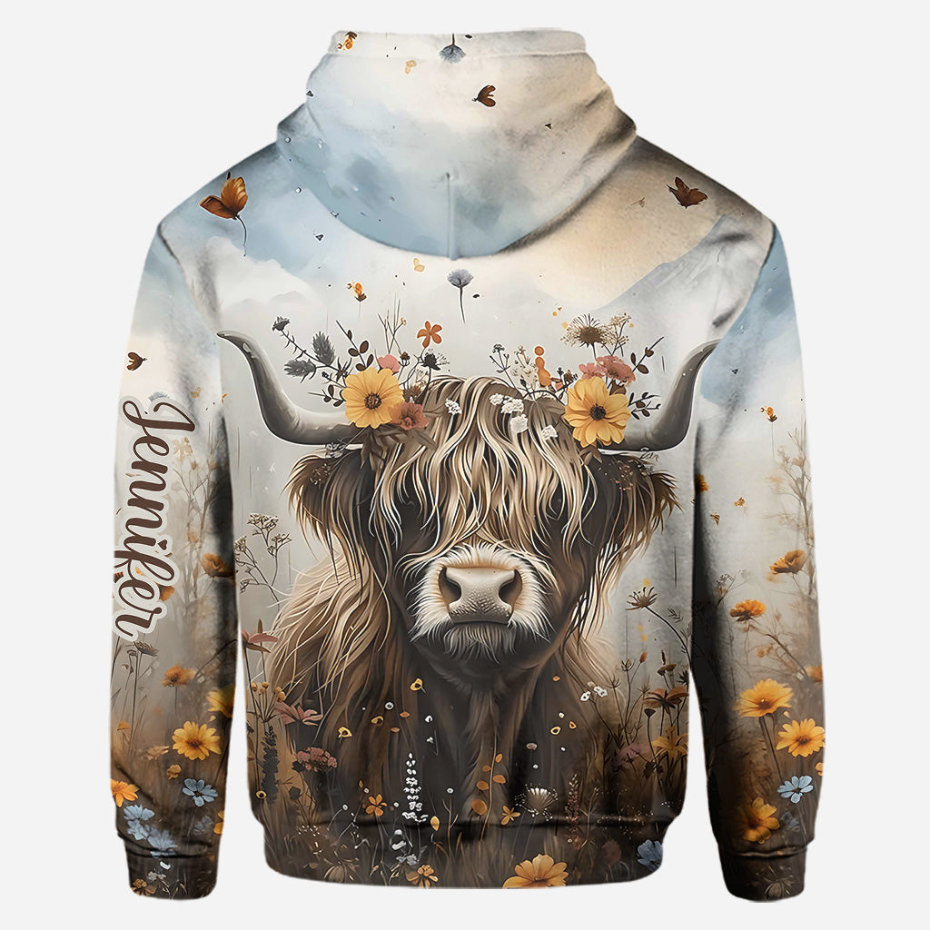 Cute Cow - Personalized Highland Cow Hoodie and Leggings