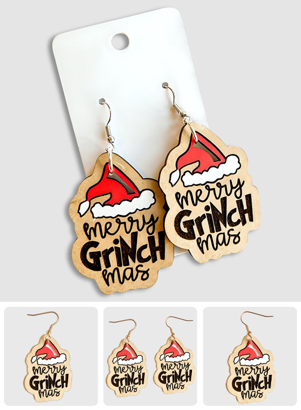 Joyeux Noël - Boucles d'oreilles en bois Stole Christmas