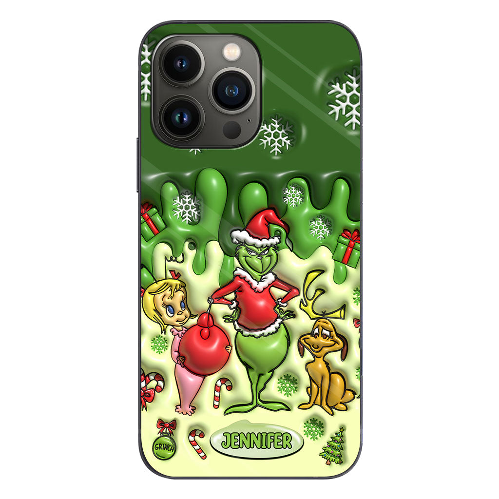 Joyeux Grinchmas - Coque de téléphone personnalisée avec étole de Noël