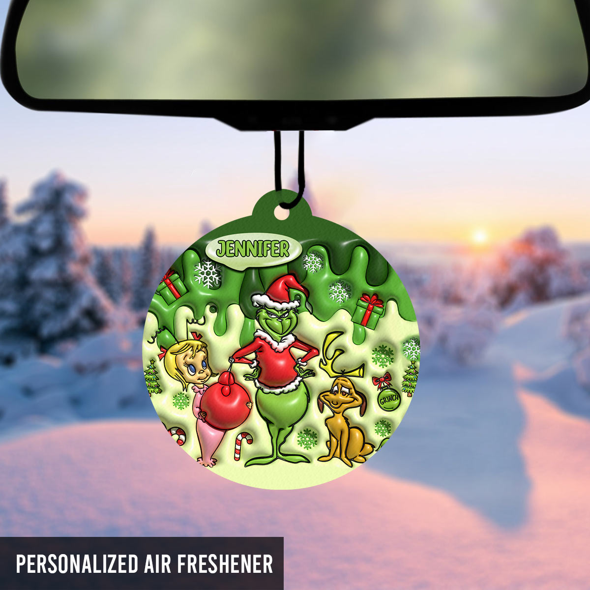 Merry Christmas - Personalized Stole Christmas Circle Air Freshener
