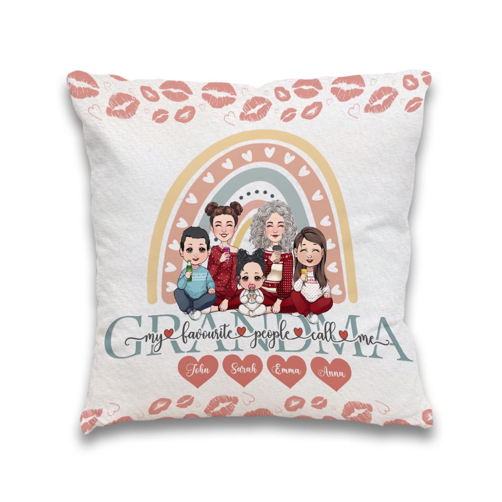 Mes personnes préférées m'appellent grand-mère - Coussin décoratif personnalisé « Grand-mère »