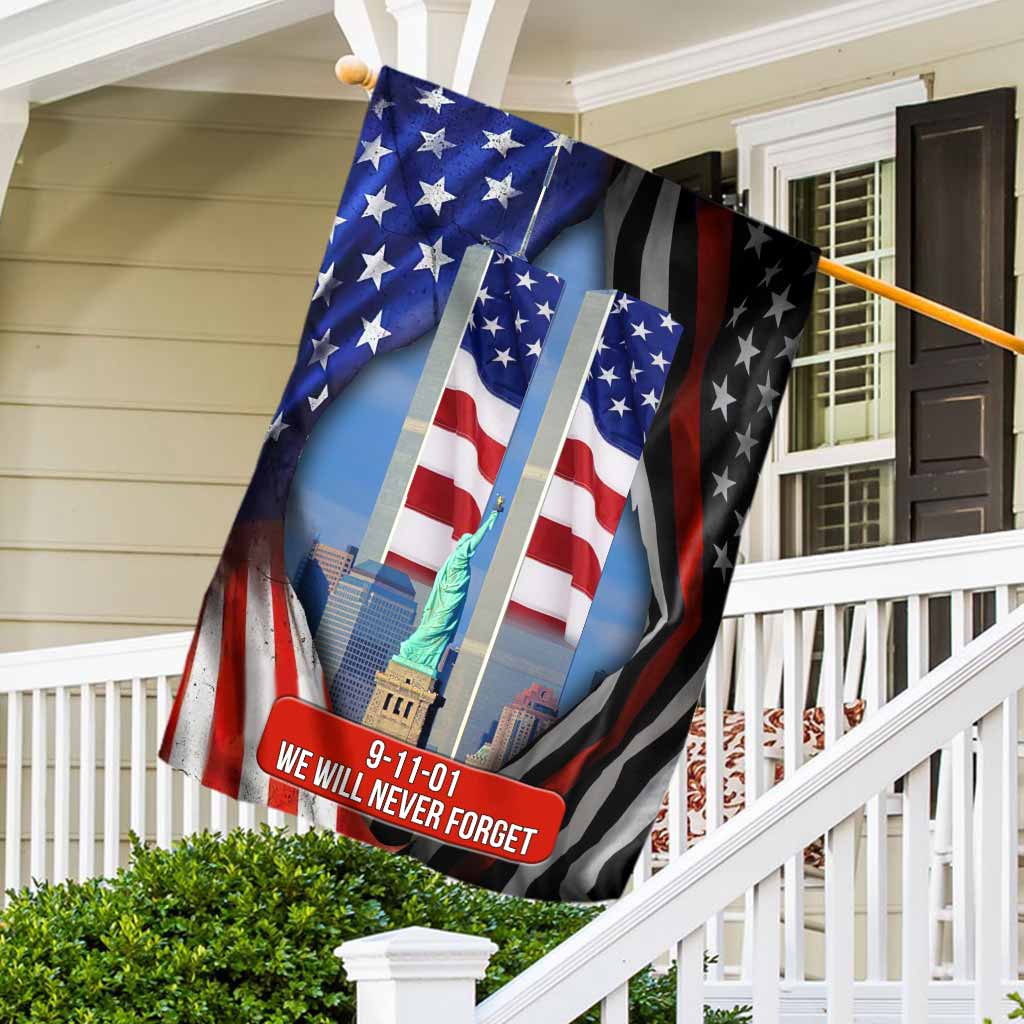 Nous n'oublierons jamais - Drapeau de la maison des pompiers