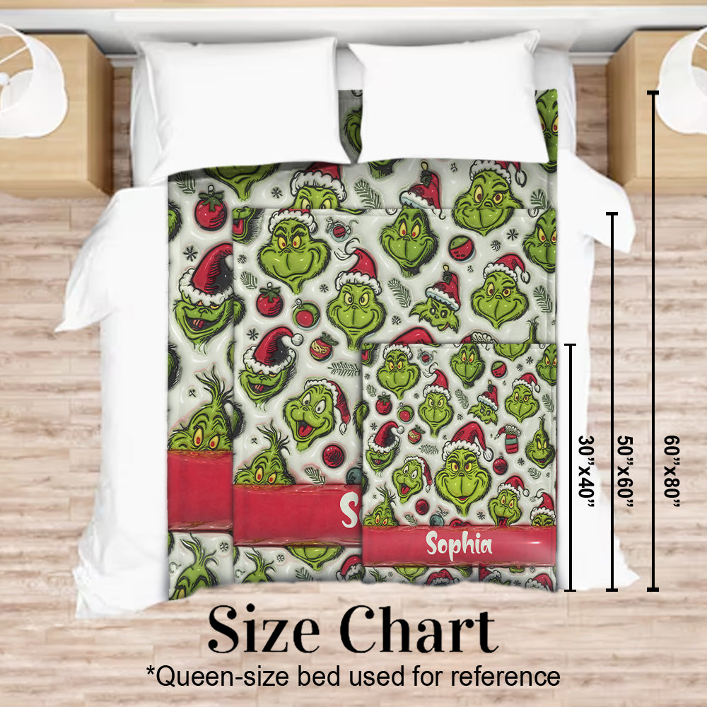 Couverture de Noël personnalisée Green Character - Étole