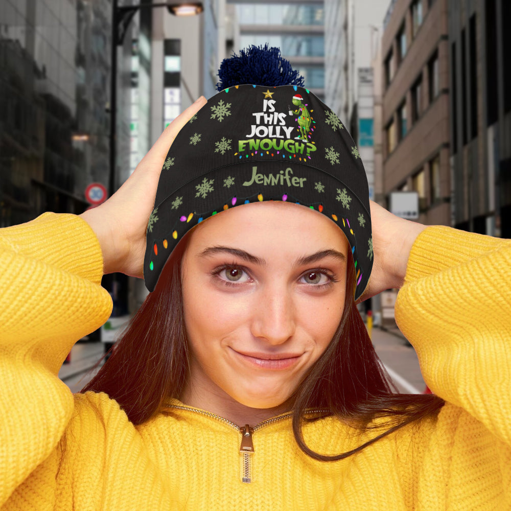 Est-ce assez joyeux ? - Bonnet de Noël personnalisé avec étole