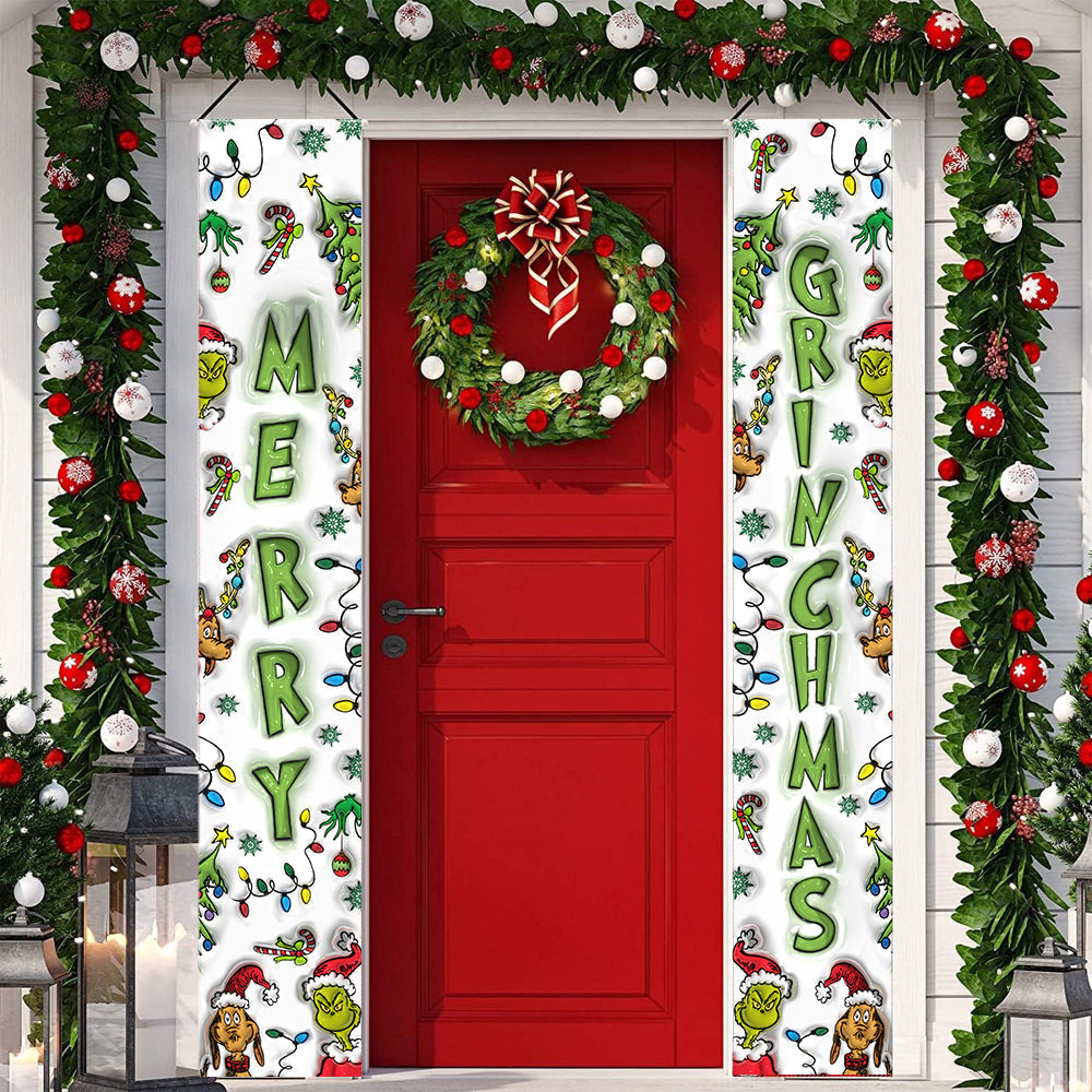 Merry Grinchmas - Personalized Stole Christmas Porch Sign