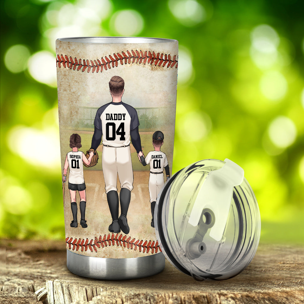 Merci papa, mon plus grand fan ! – Gobelet isotherme personnalisé sur le thème du baseball