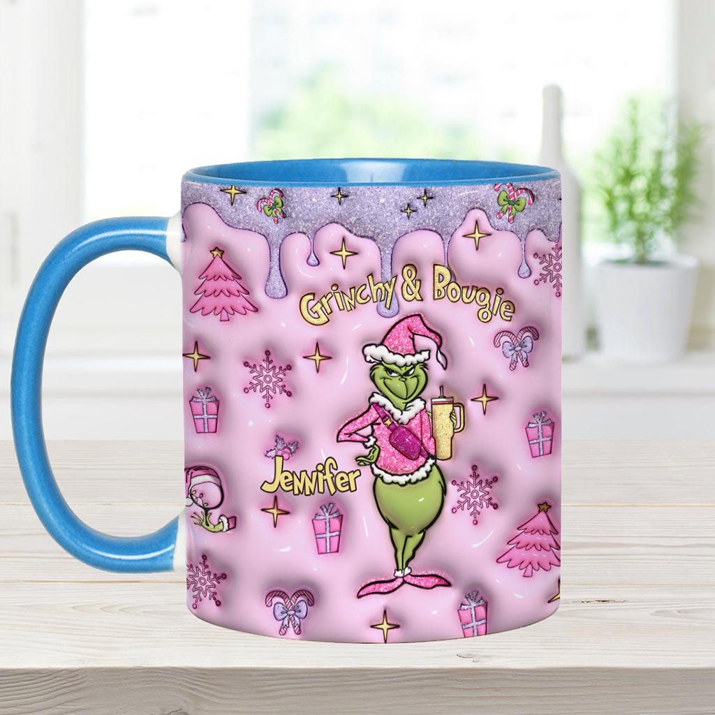 Grinchy & Bougie - Personalized Stole Christmas Accent Mug