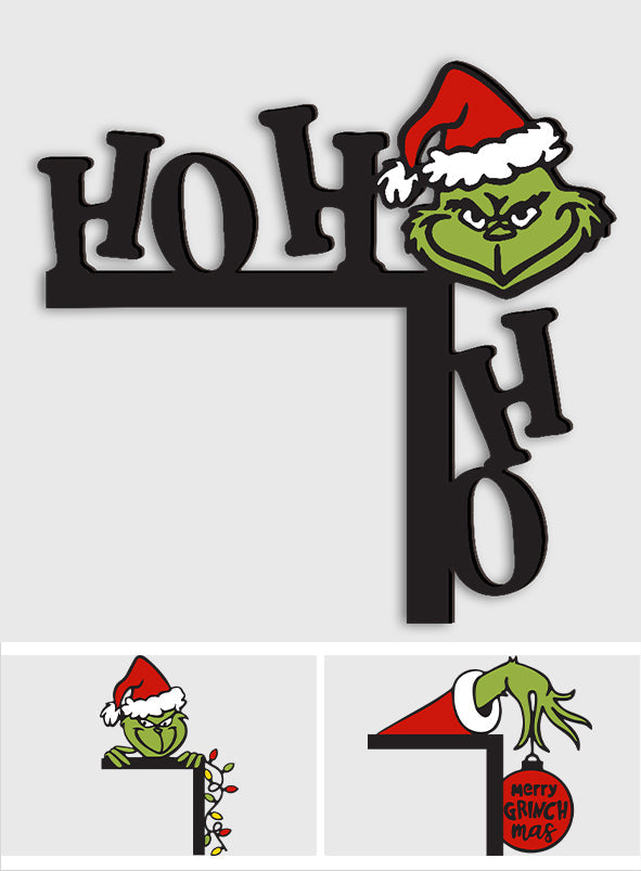 Ho Ho Ho - Décoration de porte personnalisée en forme d'étole de Noël