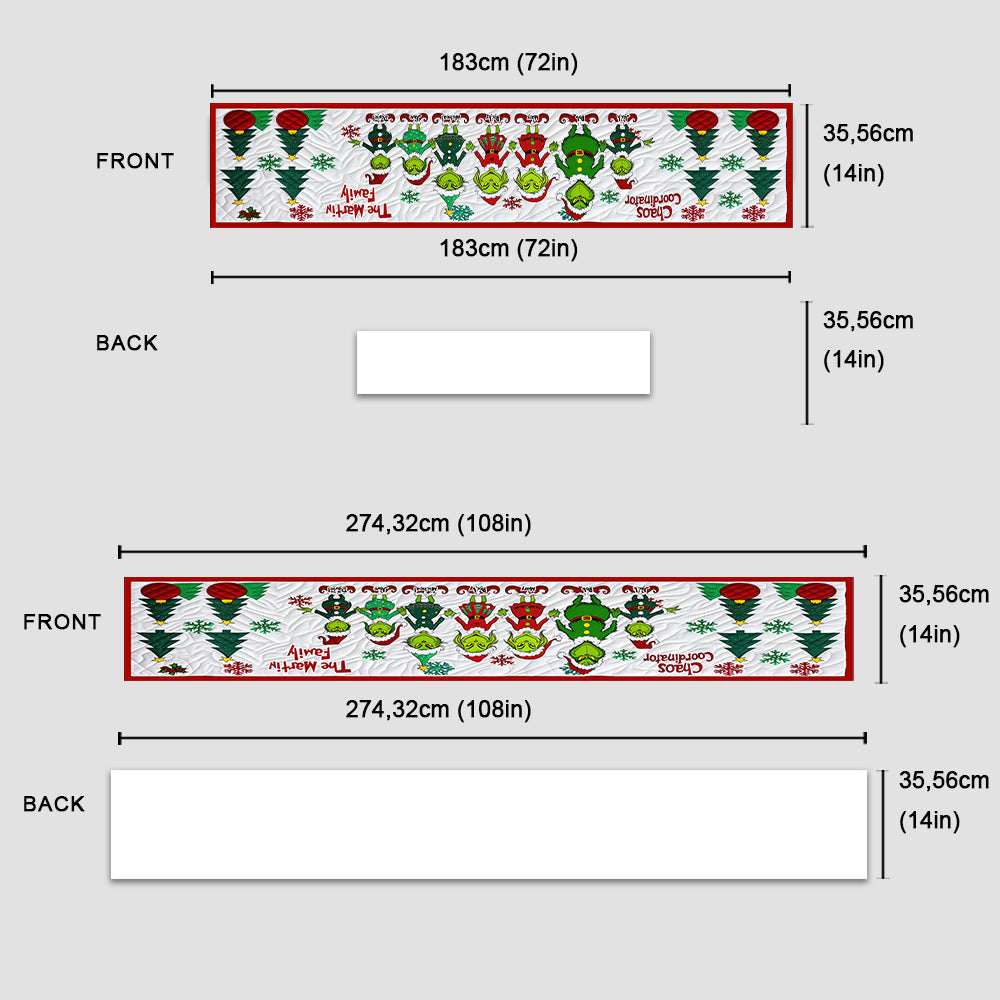 Coordonnatrice du chaos - Chemin de table de Noël personnalisé en forme d'étole