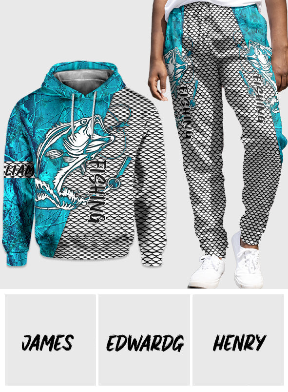 Passionné de pêche ? Sweat à capuche et pantalon de survêtement personnalisés sur le thème de la pêche