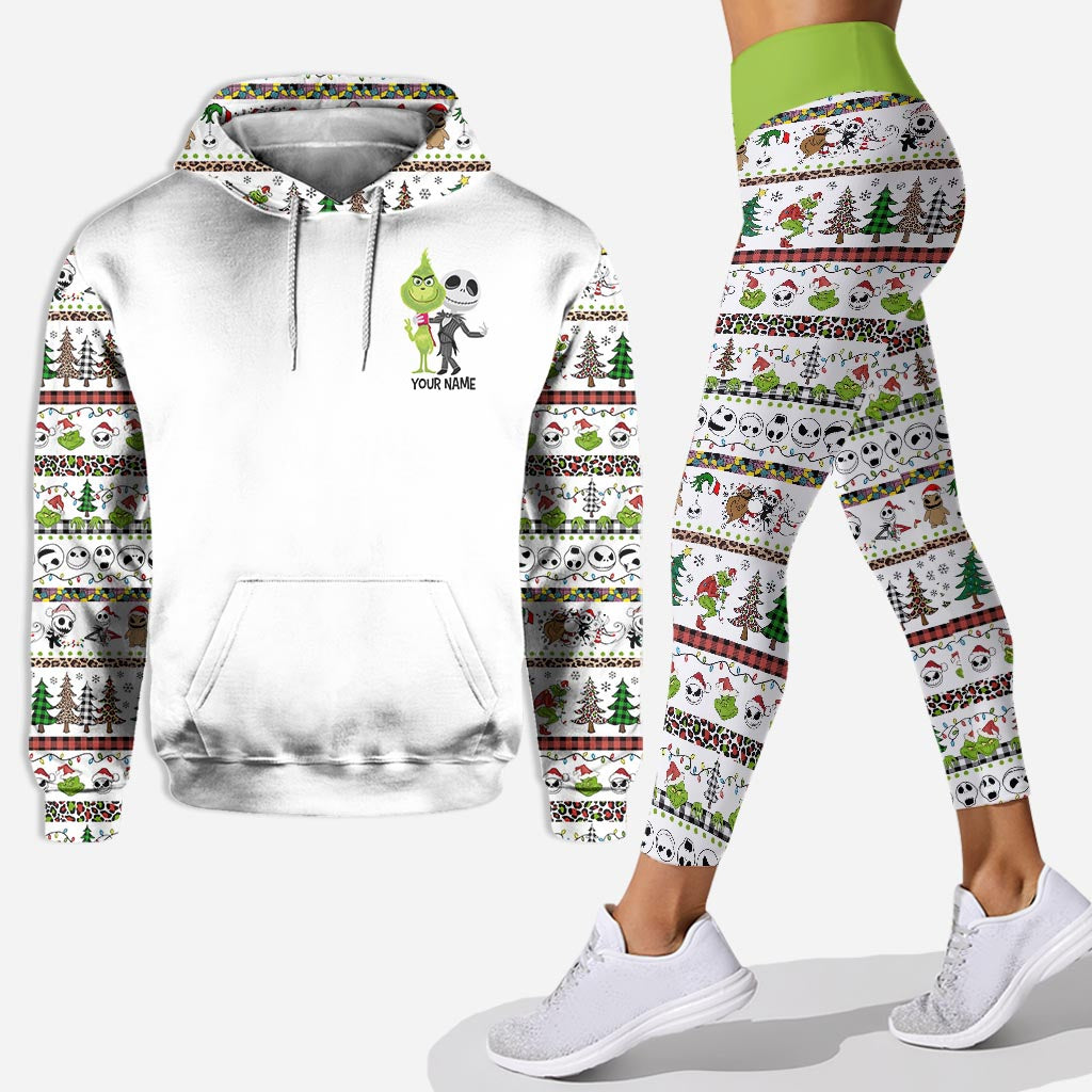 Joyeux Noël ! Ensemble sweat à capuche et leggings personnalisés avec étole de Noël