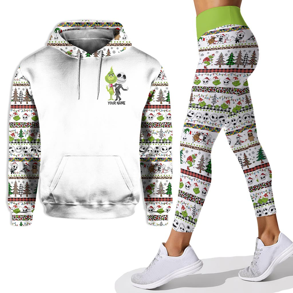 Joyeux Noël ! Ensemble sweat à capuche et leggings personnalisés avec étole de Noël