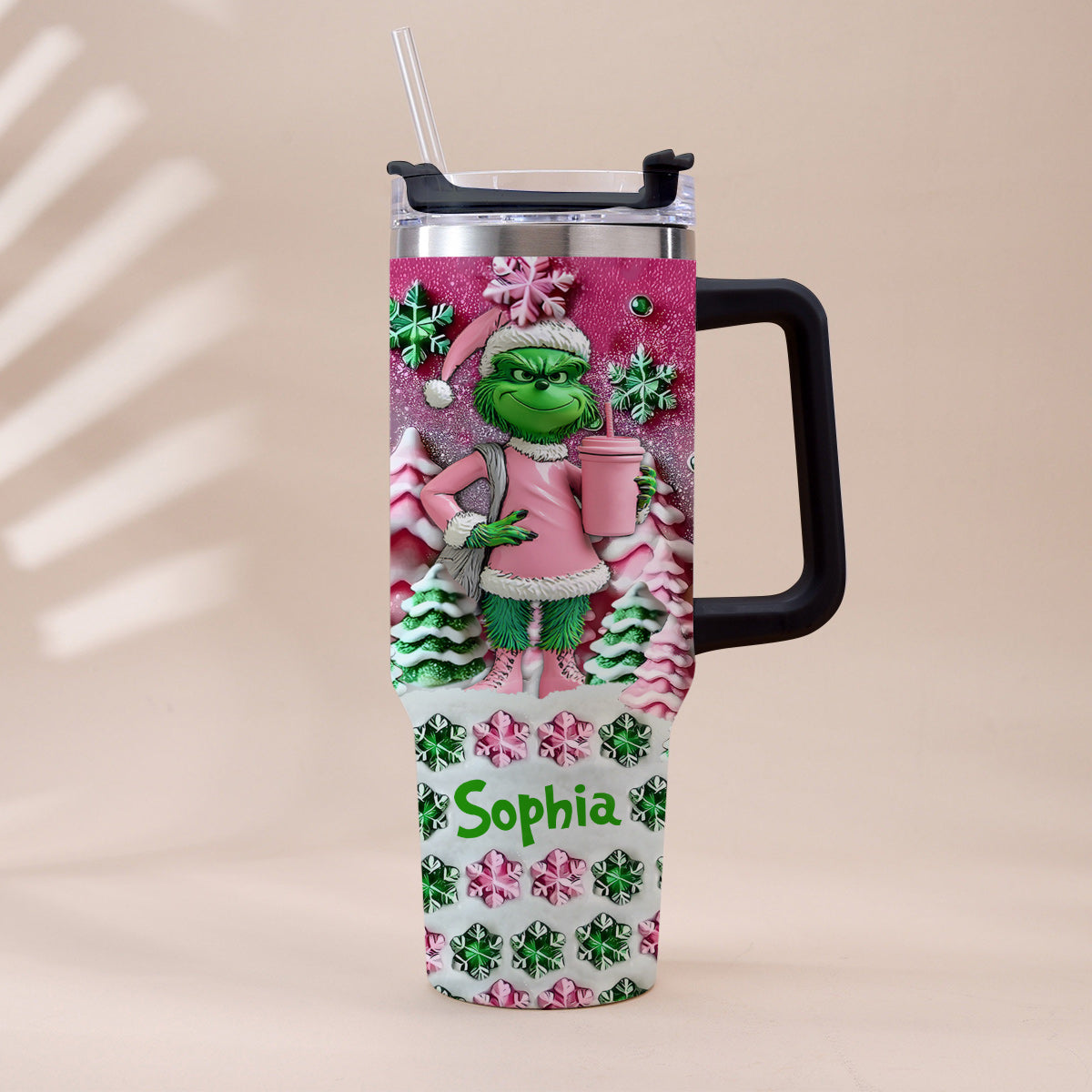 Joyeux Noël - Gobelet de Noël personnalisé avec anse, motif étole