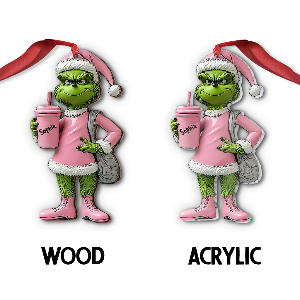 Grinchy Green Lady - Personalized Stole Christmas Ornament