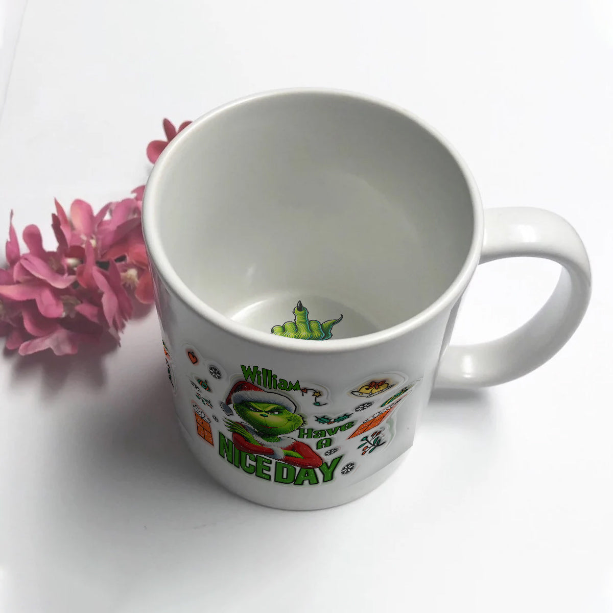 Passez une bonne journée - Mug personnalisé avec message caché « Étole de Noël »
