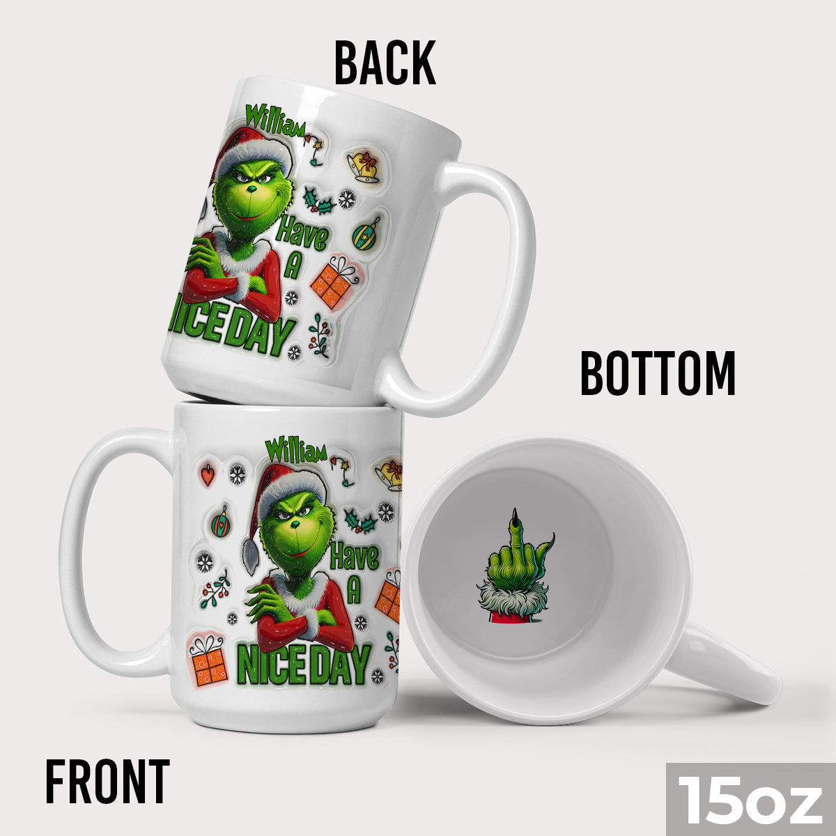Passez une bonne journée - Mug personnalisé avec message caché « Étole de Noël »