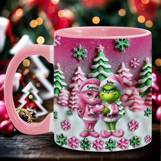 Couple Grincheux - Mug personnalisé avec étole de Noël