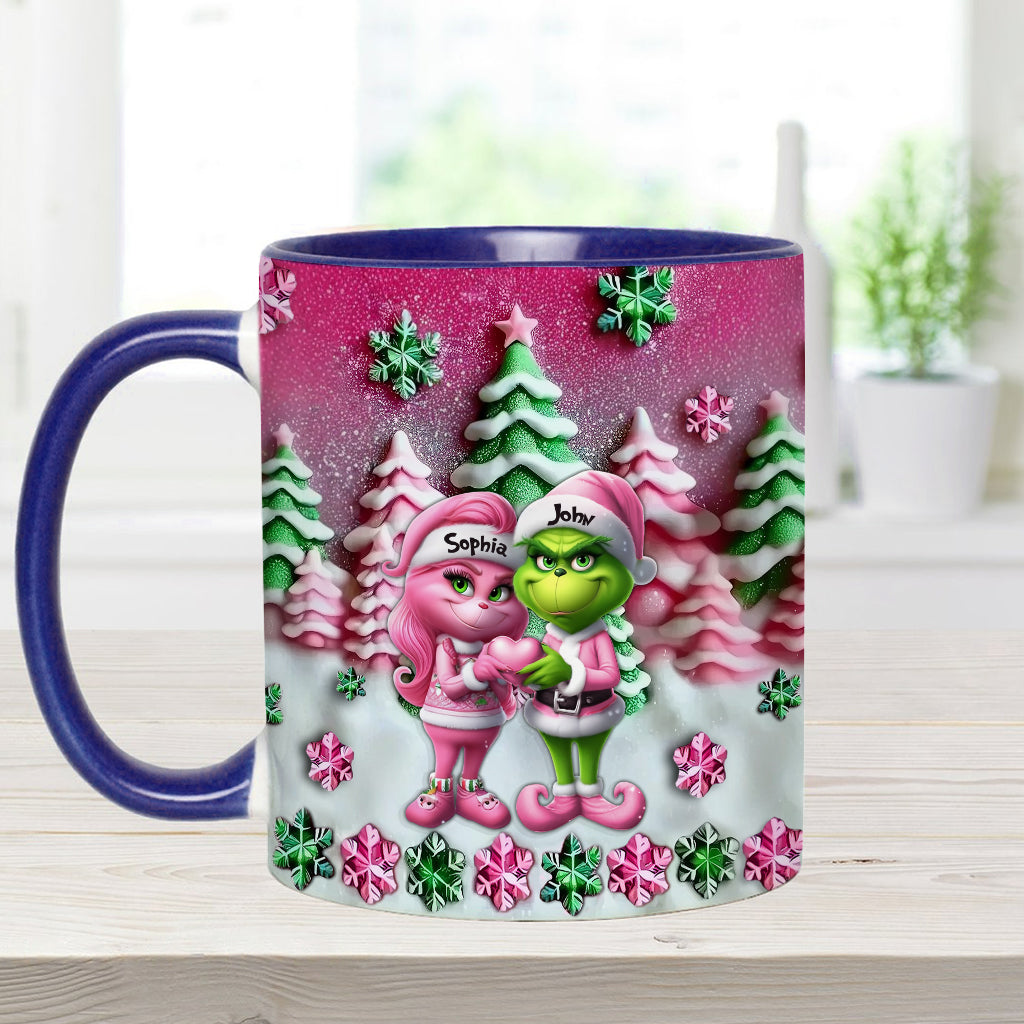 Couple Grincheux - Mug personnalisé avec étole de Noël