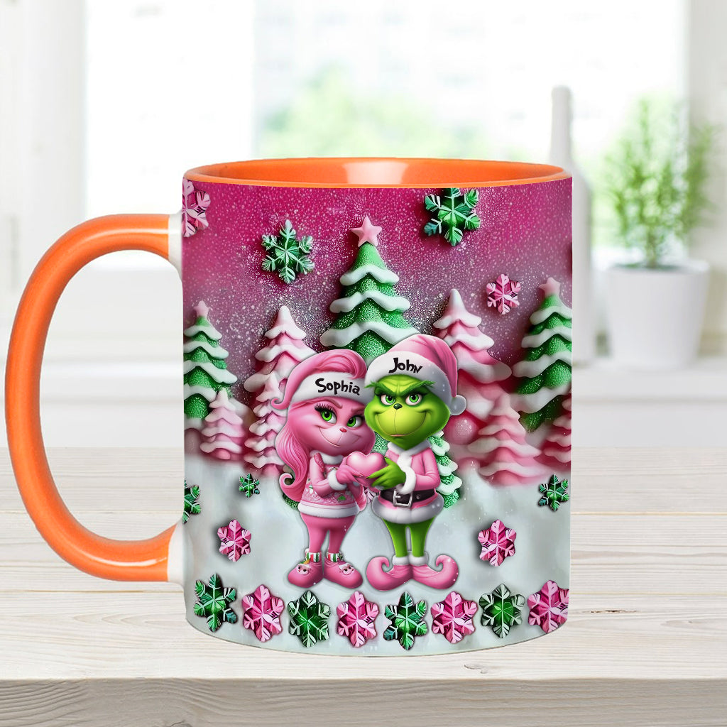 Couple Grincheux - Mug personnalisé avec étole de Noël