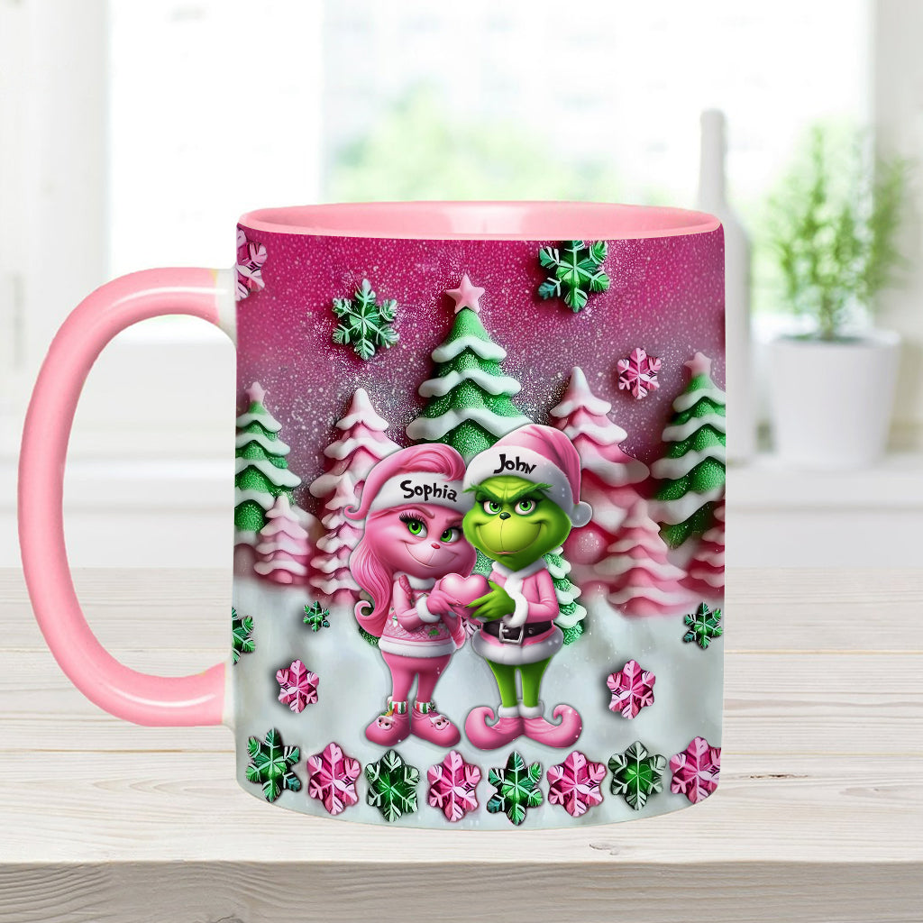 Couple Grincheux - Mug personnalisé avec étole de Noël