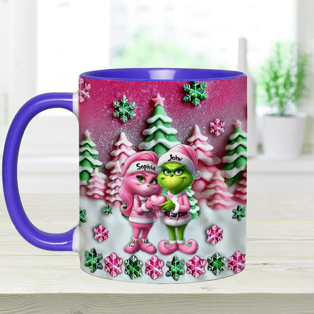 Couple Grincheux - Mug personnalisé avec étole de Noël