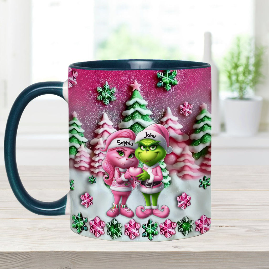Couple Grincheux - Mug personnalisé avec étole de Noël
