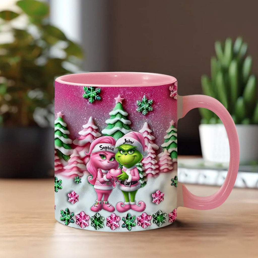 Couple Grincheux - Mug personnalisé avec étole de Noël