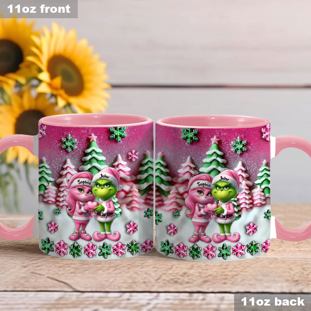Couple Grincheux - Mug personnalisé avec étole de Noël