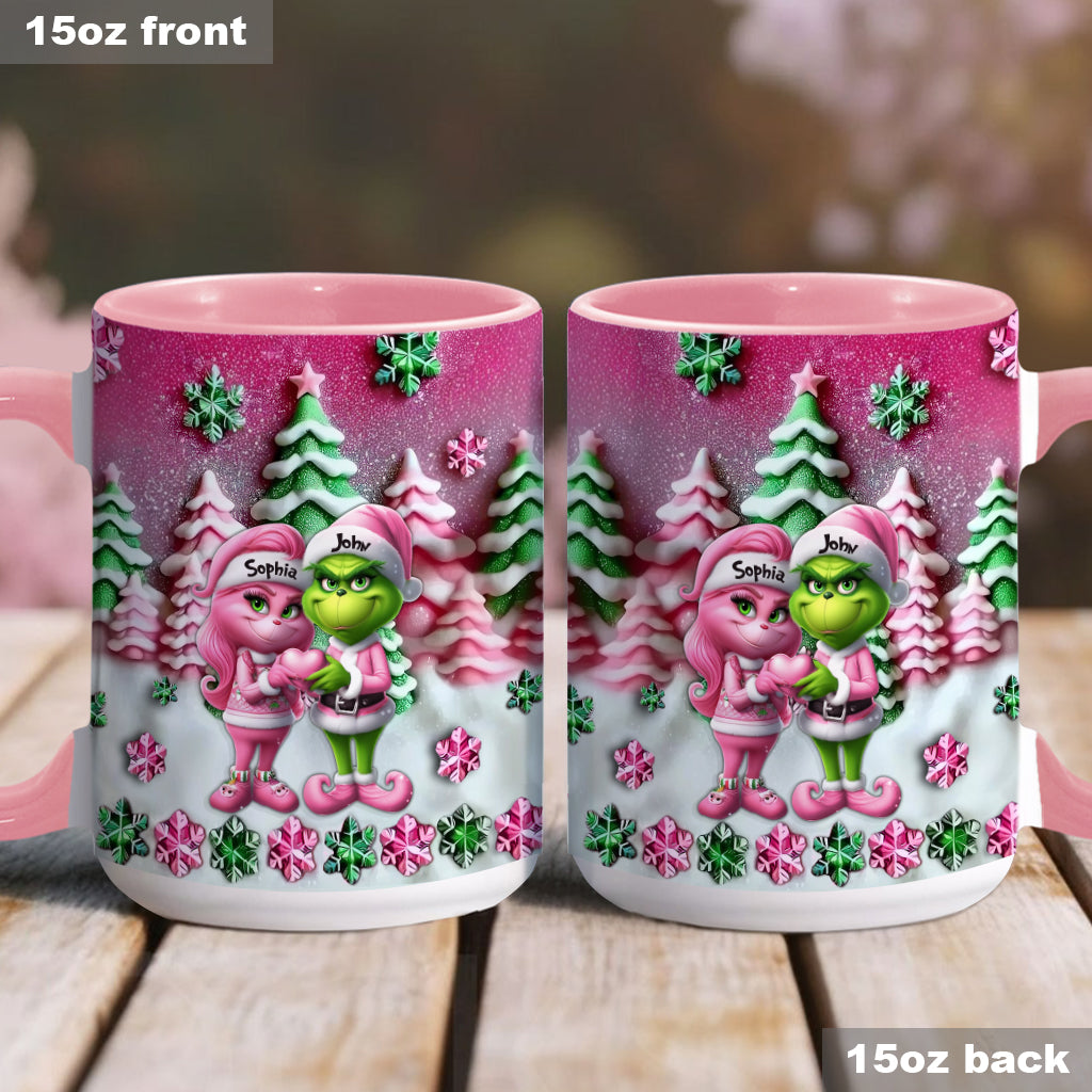Couple Grincheux - Mug personnalisé avec étole de Noël