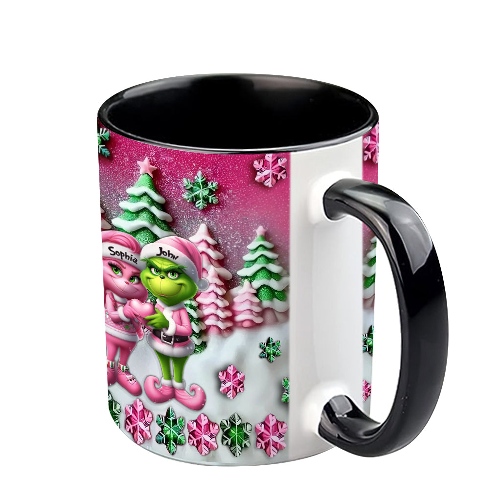 Couple Grincheux - Mug personnalisé avec étole de Noël